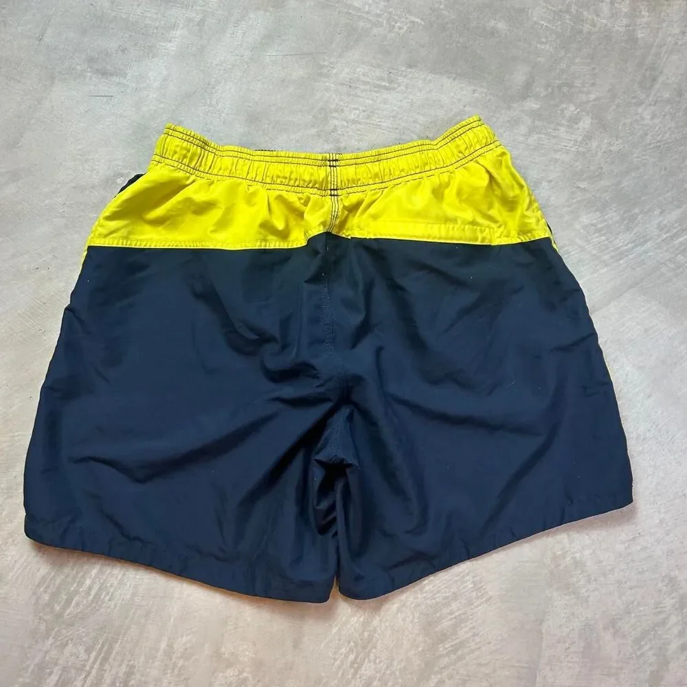 Speedo Men's Navy and Blue Swim-briefs-shorts